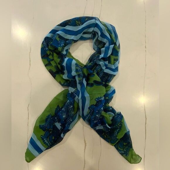 BROOKS BROTHERS Crinkled Silk Chiffon Scarf - Picture 1 of 6